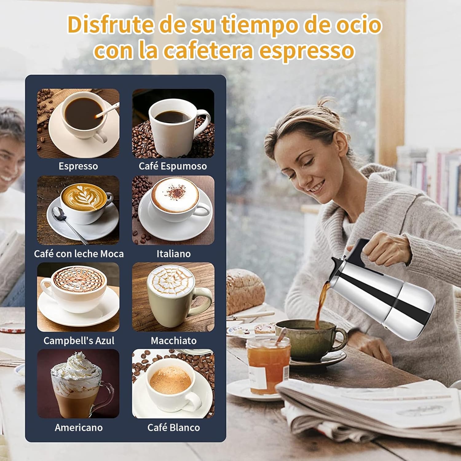 Miniatura 2 de Cafetera Expres Acero Inoxidable 6 tazas
